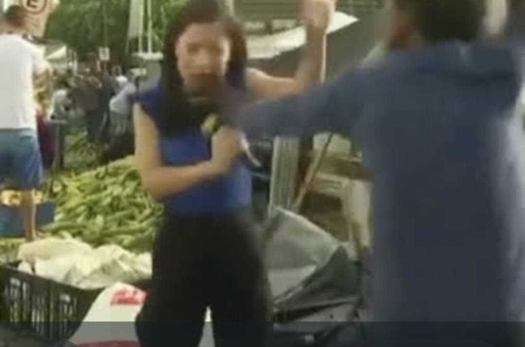 Repórter da TV Arapuan é agredida por homem durante entrada ao vivo do Mercado Central de João Pessoa