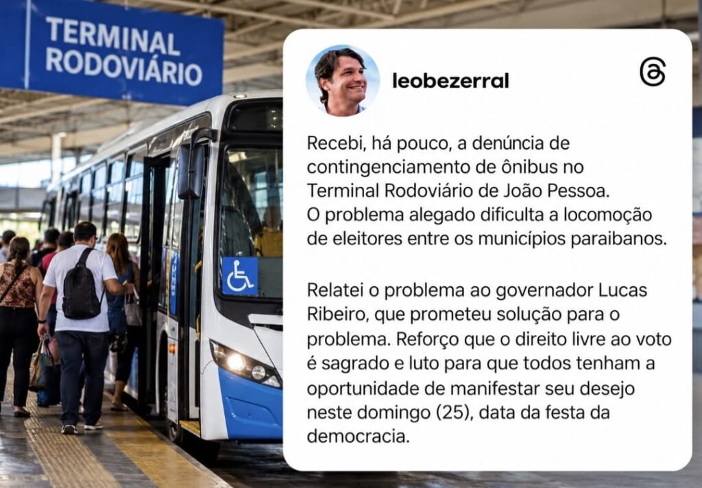 Leo Bezerra determina apuração de possíveis atrasos no transporte público coletivo durante o segundo turno em João Pessoa